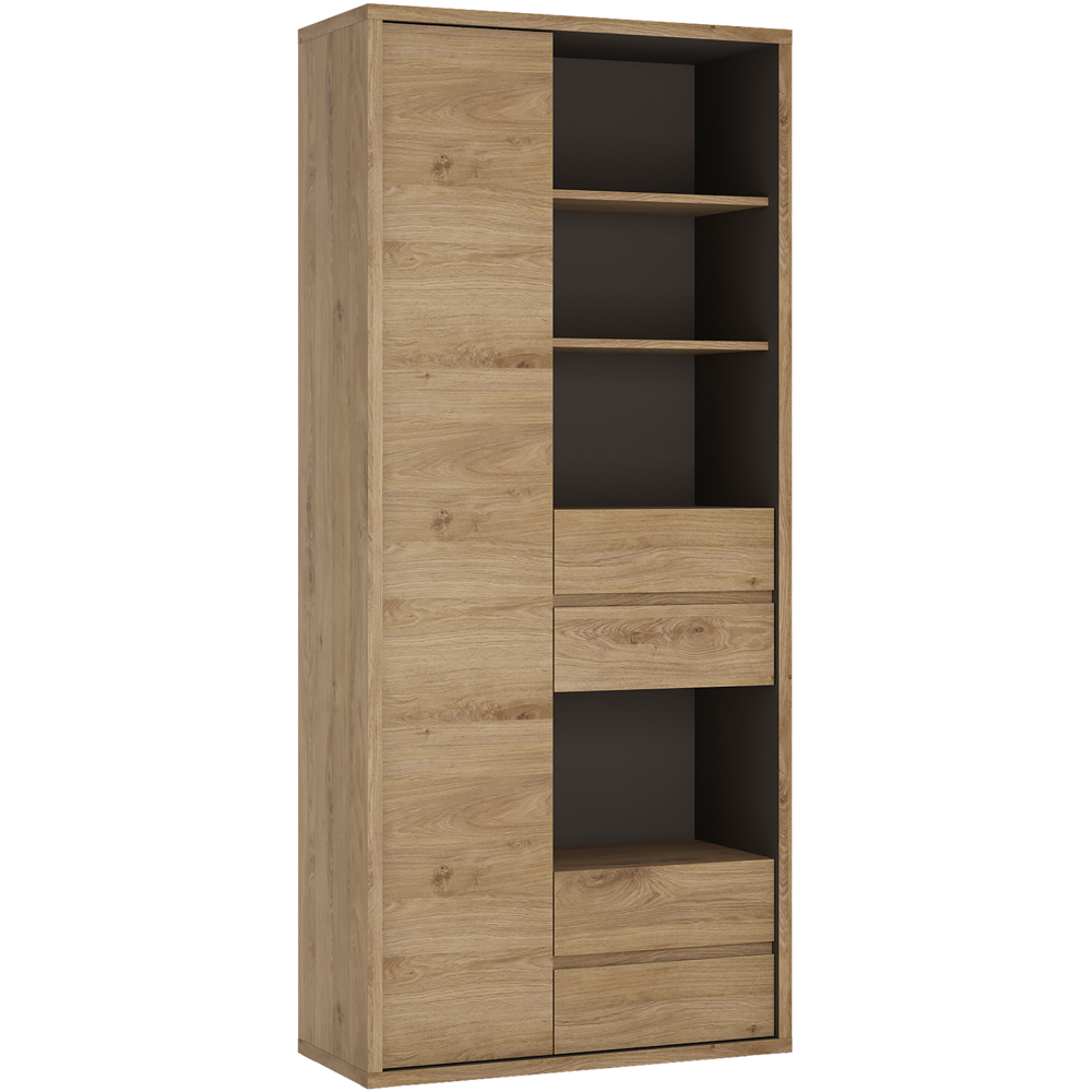 Florence Shetland Single Door 4 Drawer 4 Shelf Wide Bookcase Image 2