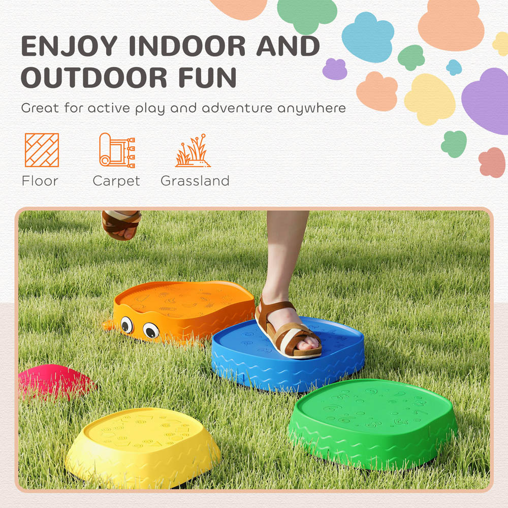 Tommy Toys Kids 5 Piece Frog Shaped Balance Stepping Stones Sensory Toy Image 8