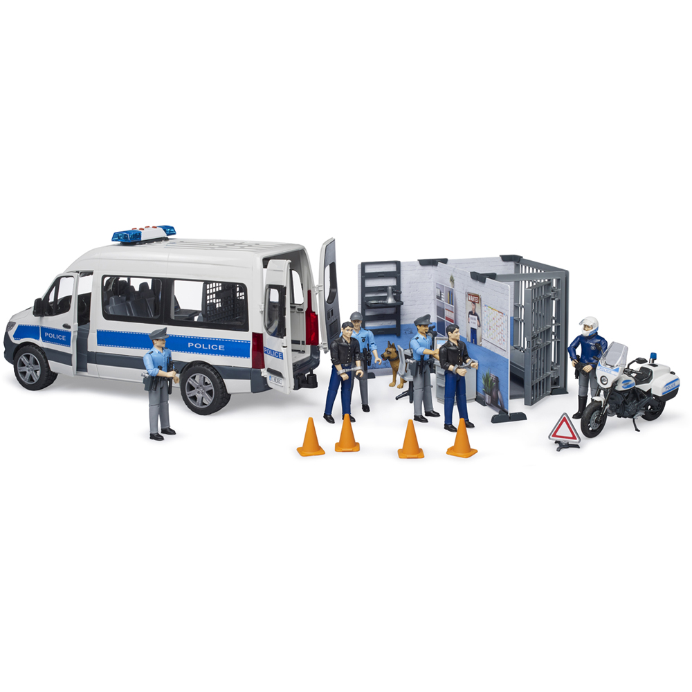 Bruder Kids MB Sprinter Police with Policeman and Light and Sound Module Playset Model Image 6