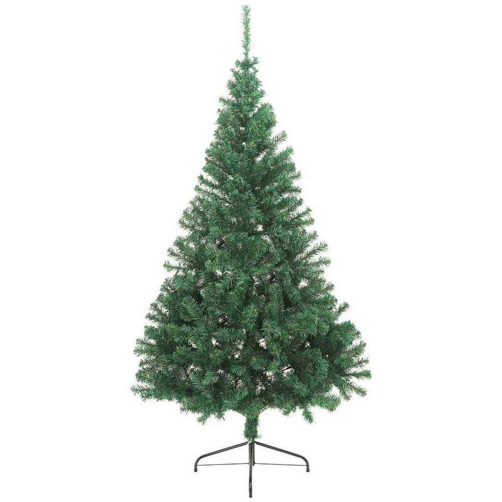 vidaXL Pre-Lit Lilac Baubles Green Artificial Christmas Tree 7ft Image 5