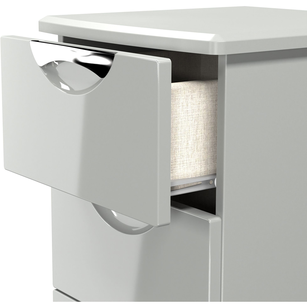 Crowndale Camden 5 Drawer Grey Gloss and Dusk Grey Tall Bedside Cabinet Ready Assembled Image 6