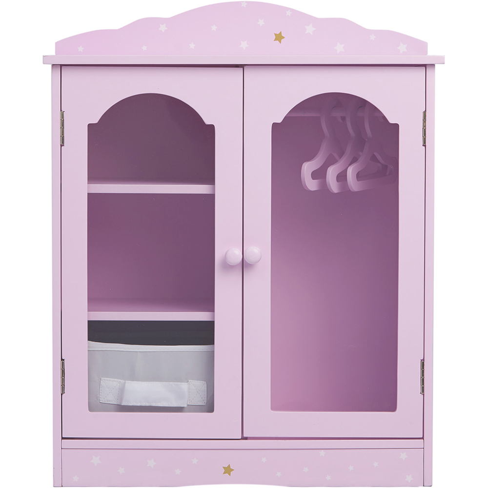Teamson Kids Olivia's Little World 2 Door Twinkle Stars Princess Fancy Closet with 3 Hangers Image 3