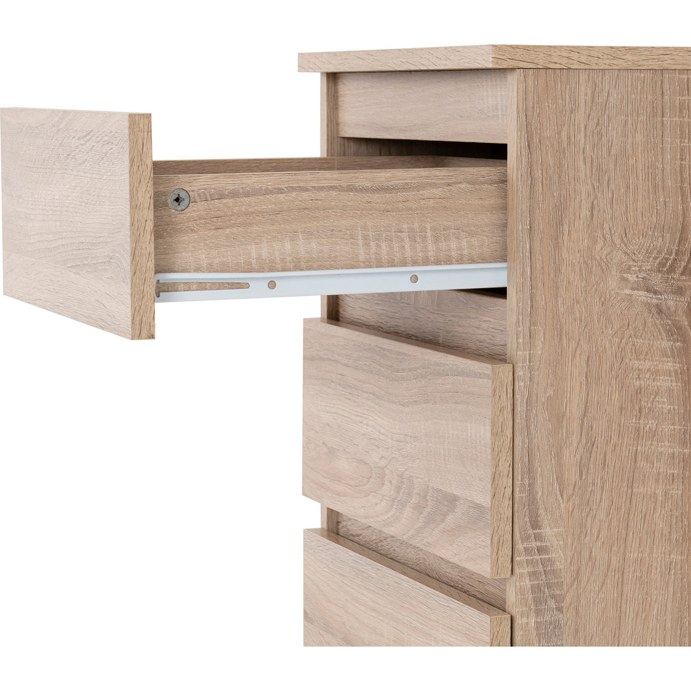 Seconique Malvern 3 Drawer Sonoma Oak Effect Bedside Table Image 5