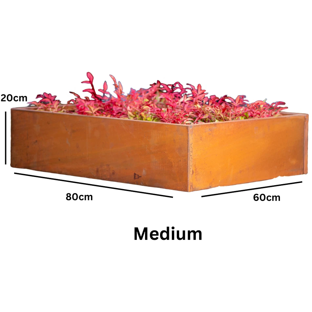 Garden Gear Rust Effect Metal Raised Garden Bed 80 x 60 x 20cm Image 5