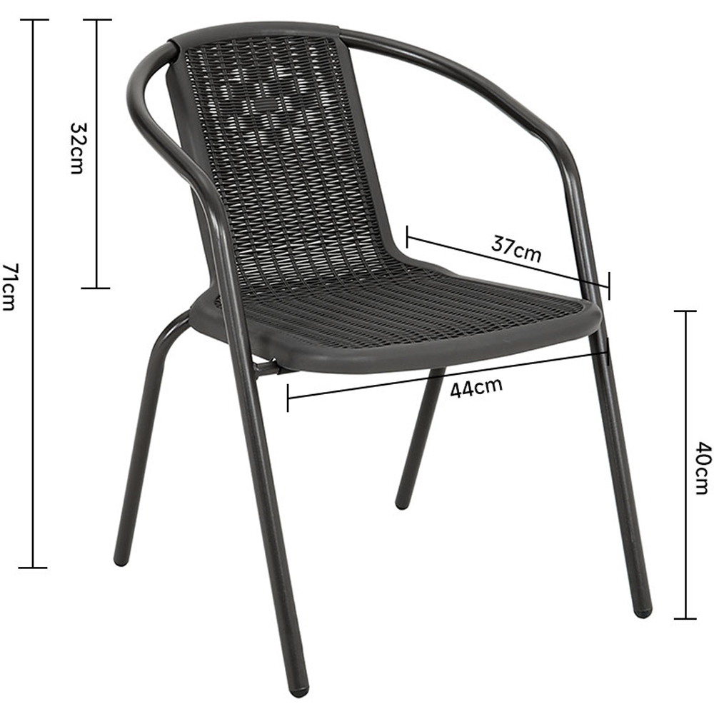 Living and Home Wicker 4 Seater Marble Round Patio Set Image 7
