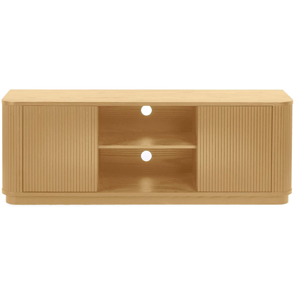 Julian Bowen Louis 2 Door 2 Shelf Light Oak Effect Fluted TV Unit Image 4