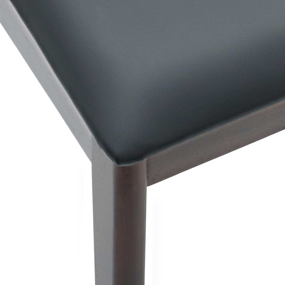 vidaXL Set of 2 Light Brown and Black Rubberwood Vintage Dining Chairs Image 5