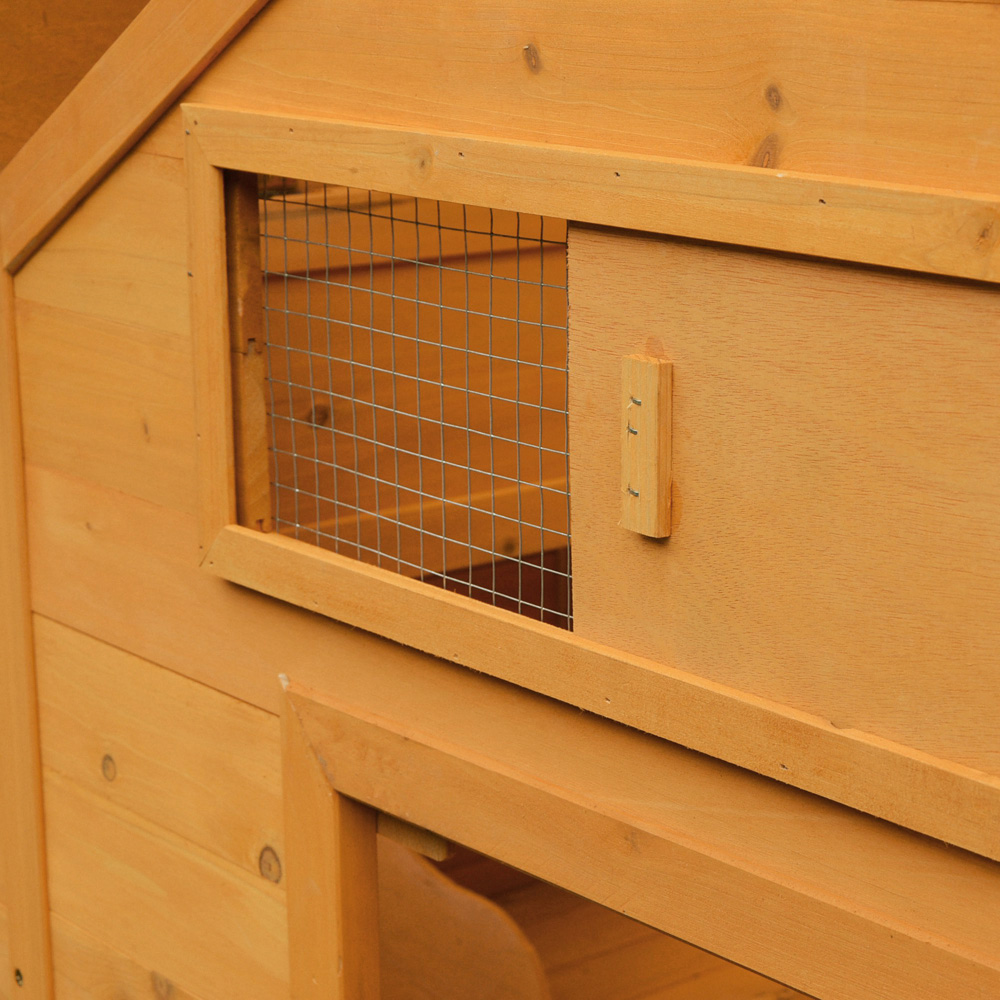 PawHut Wooden Yellow Chicken Coop with Nesting Boxes Image 3