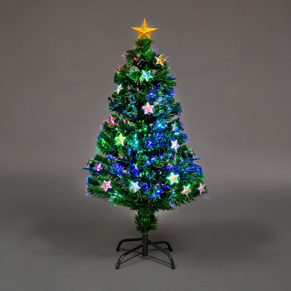 Shatchi Stars PreLit Fibre Optic Christmas Tree 6ft Wilko