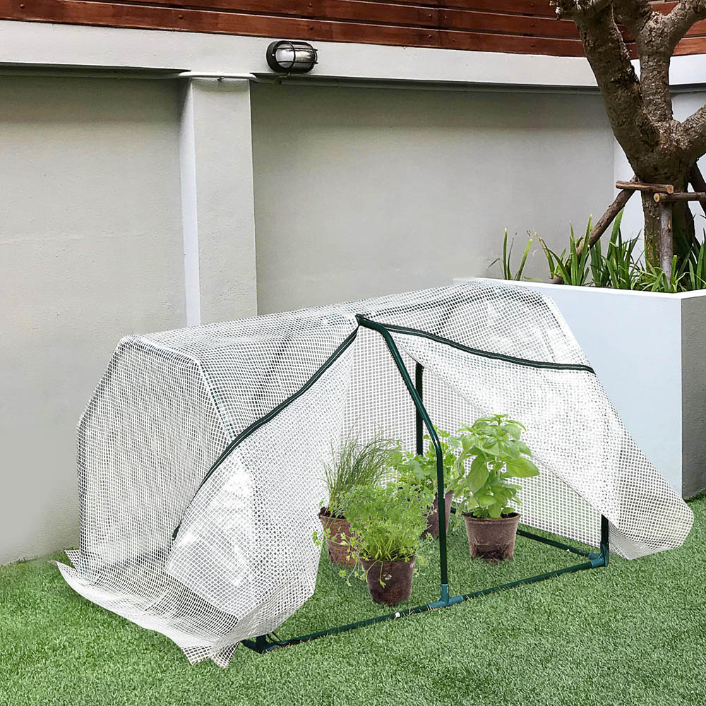Outsunny Plastic Mesh Cover 3.2 x 2.3ft Mini Greenhouse Image 2