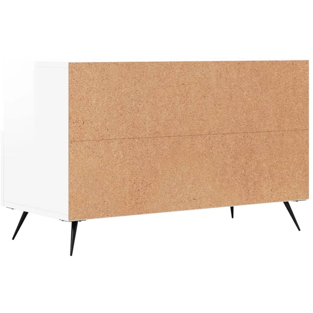 vidaXL 2 Drawer 2 Shelf High Gloss White TV Cabinet Image 8