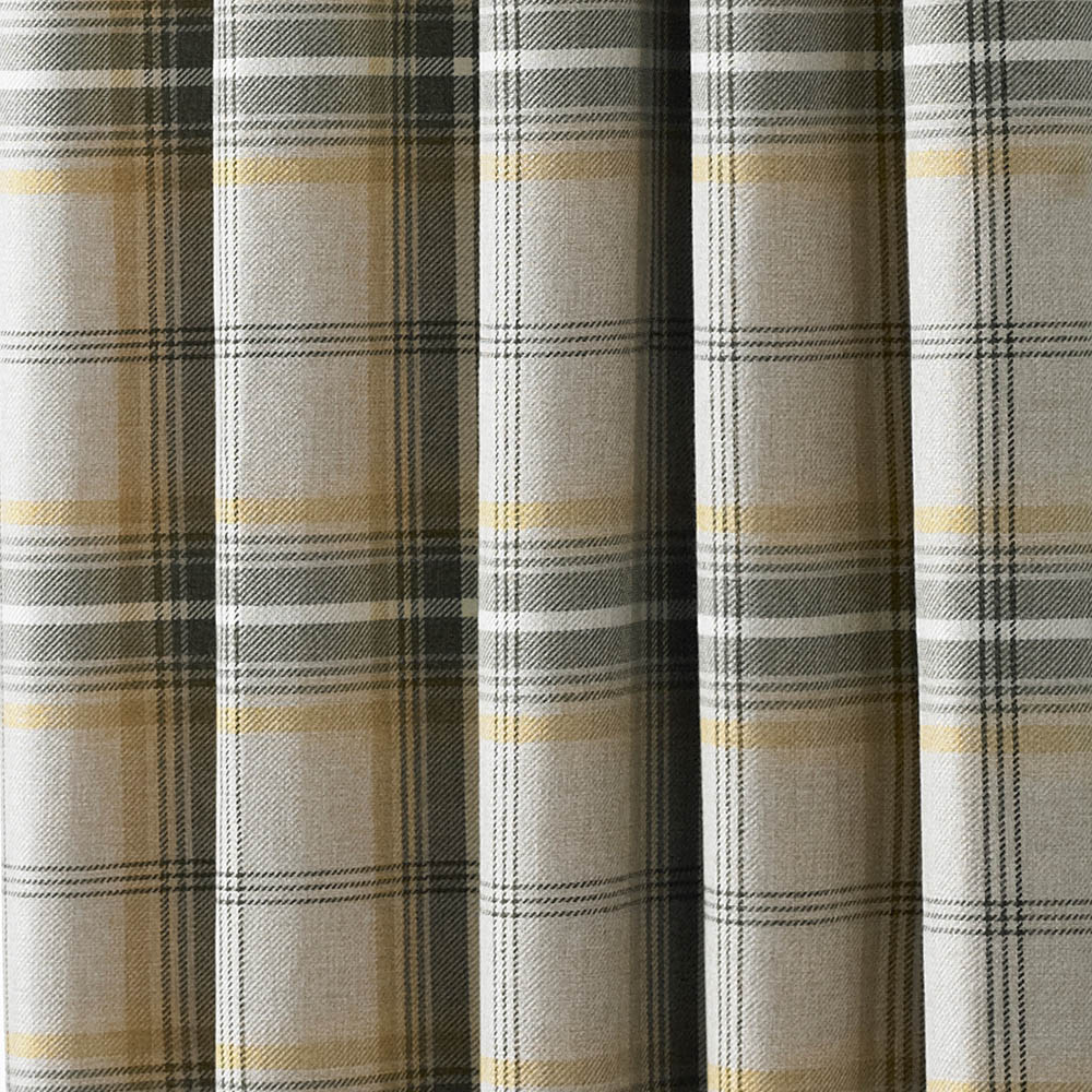 Paoletti Aviemore Ochre Tartan Check Eyelet Curtain 168 x 183cm Image 4