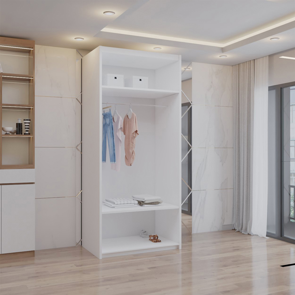 Sliding Wardrobes 4U 2 Sliding Door White Full Length Mirrored Wardrobe Image 2