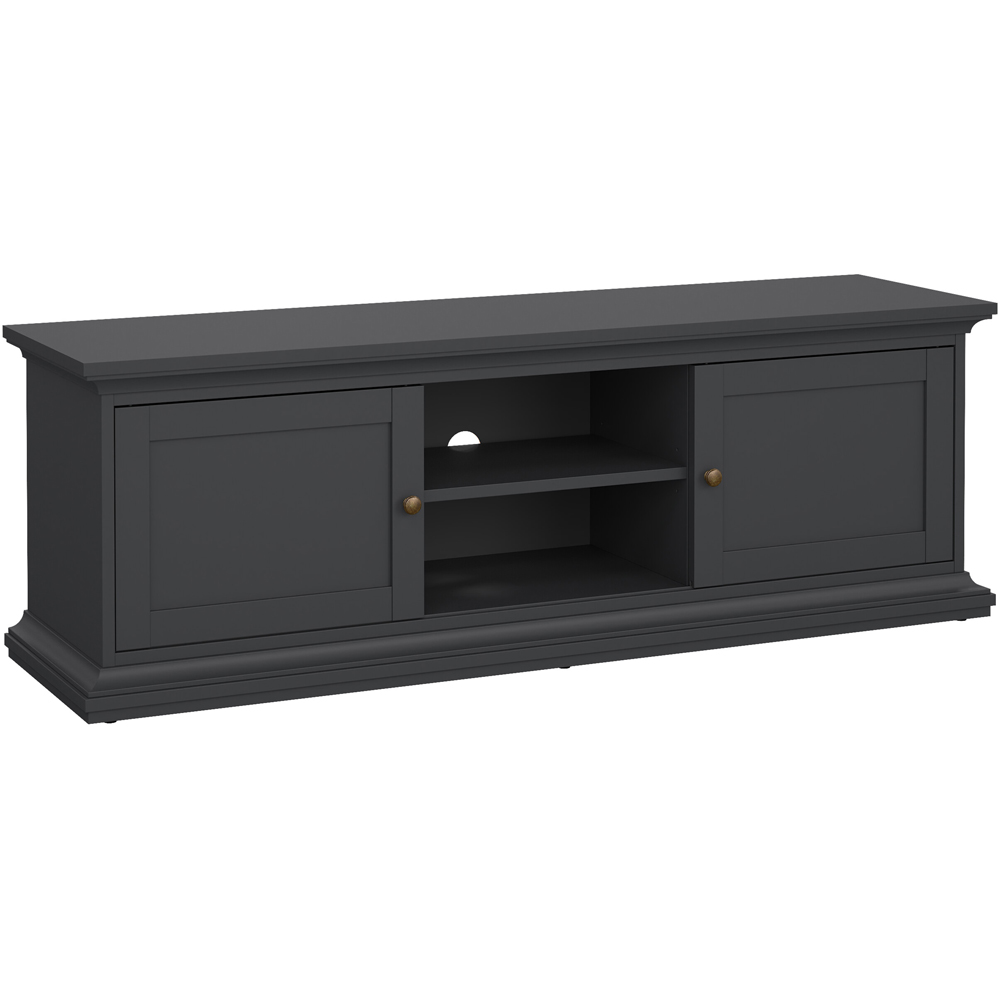Florence Paris 2 Door 2 Shelf Matt Grey TV Unit Image 2
