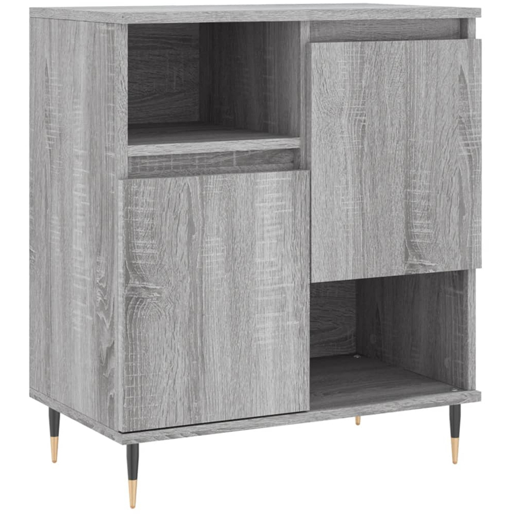 vidaXL 2 Door 2 Shelf Grey Sonoma Sideboard Image 2