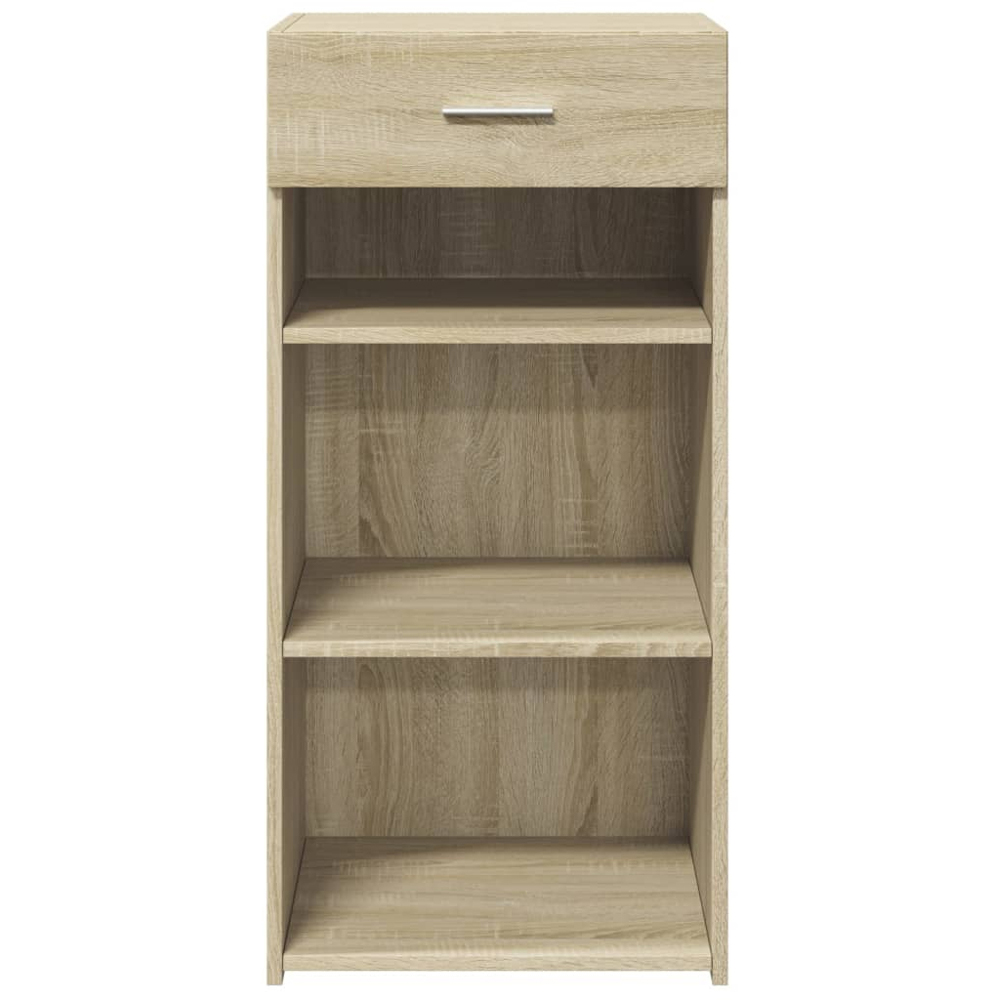 vidaXL Single Drawer 3 Shelf Sonoma Oak Slim Sideboard Image 4