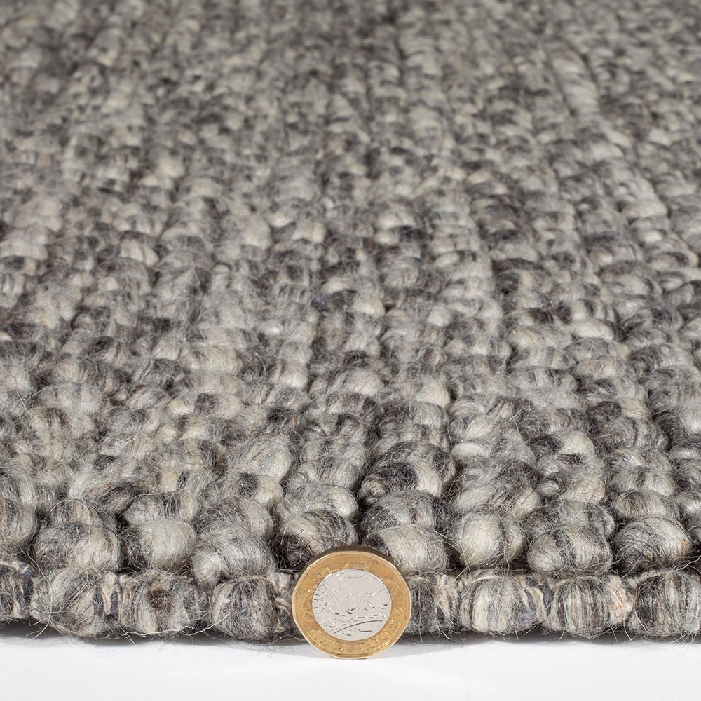 Esselle Home Delilah Grey Mottled Wool Pebble Rug 200 x 290cm Image 4