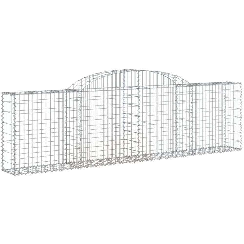 vidaXL Silver Galvanised Iron Gabion Basket 300 x 30 x 80/100cm 15 Pack Image 1