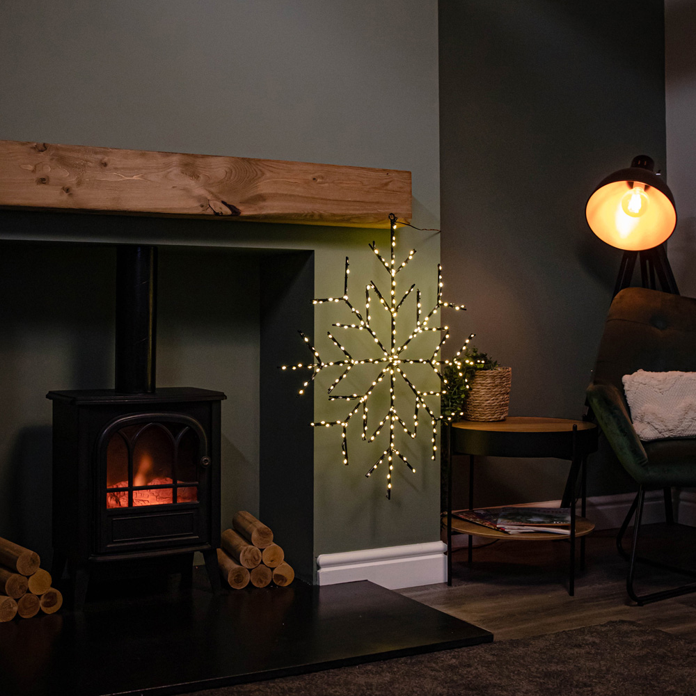 Samuel Alexander Warm White Metal Hanging Snowflake Christmas Decoration 76cm Image 6