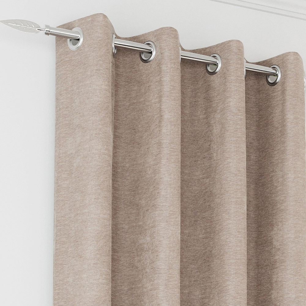 Enhanced Living Knightsbridge Sand Chenille Thermal Blackout Eyelet Single Door Curtain 168 x 214cm Image 2