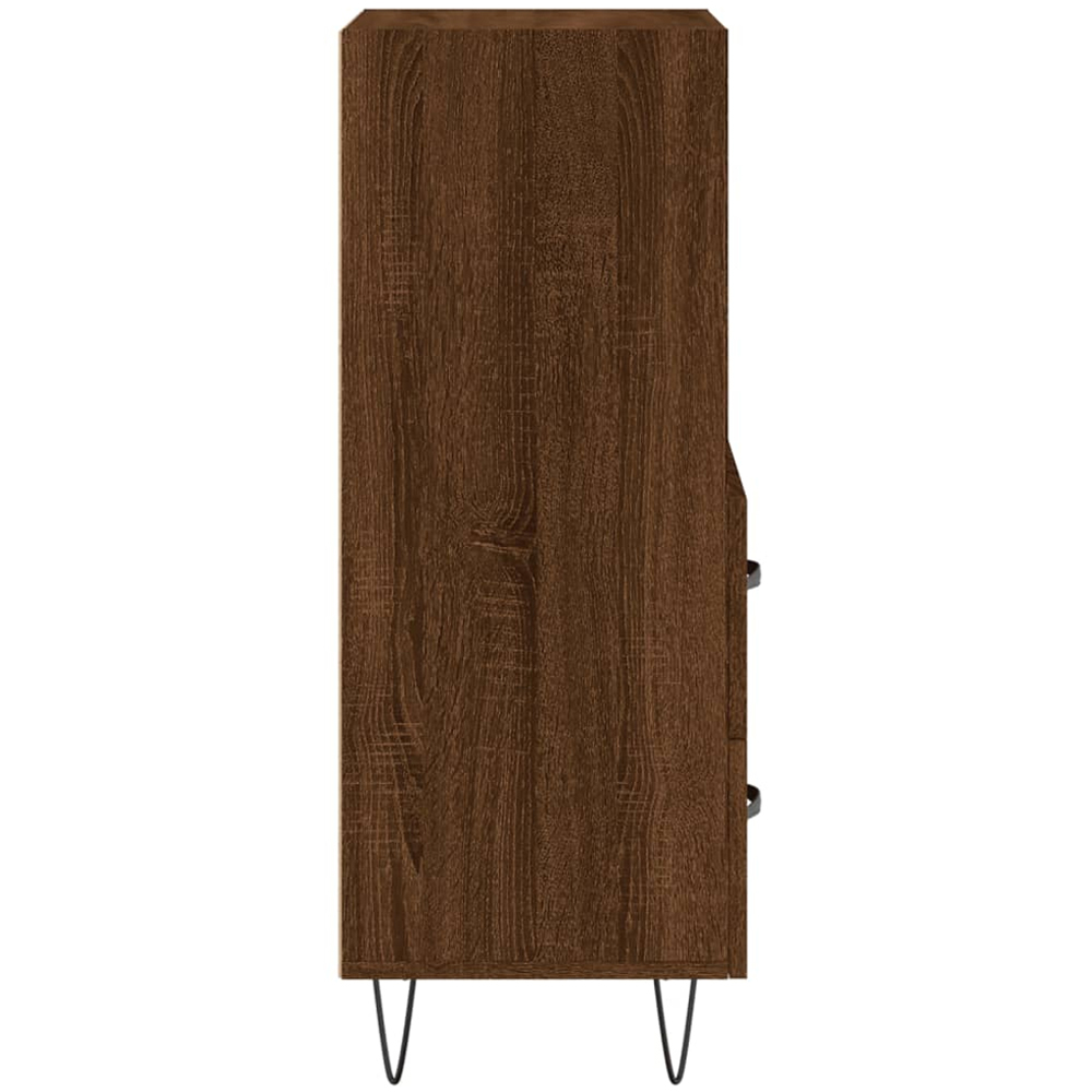 vidaXL 2 Drawer 2 Shelf Brown Oak Sideboard Image 7