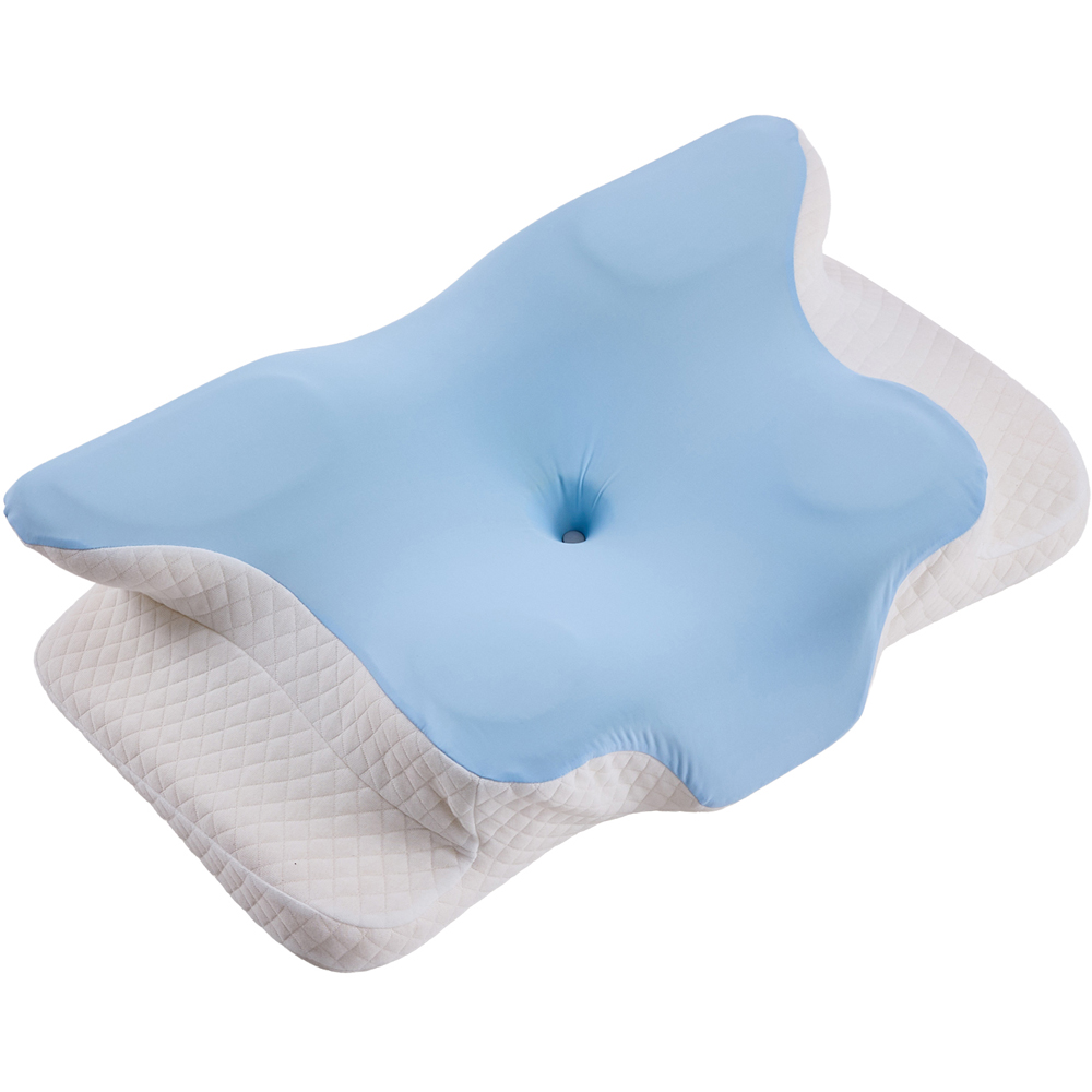Living and Home Blue and White Butterfly Memory Foam Pillow 62 x 37cm Image 4