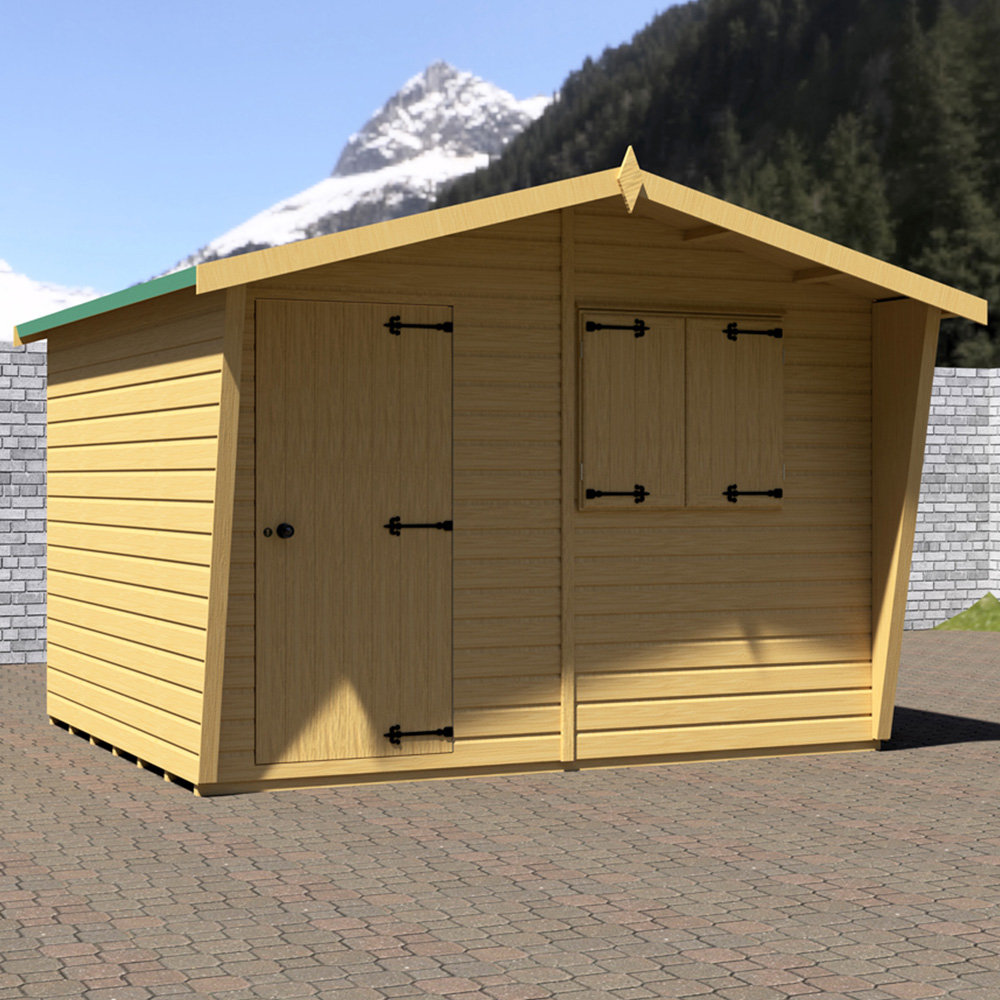 Shire 10 x 8ft Shiplap Style D Security Cabin Apex Garden Shed Image 2
