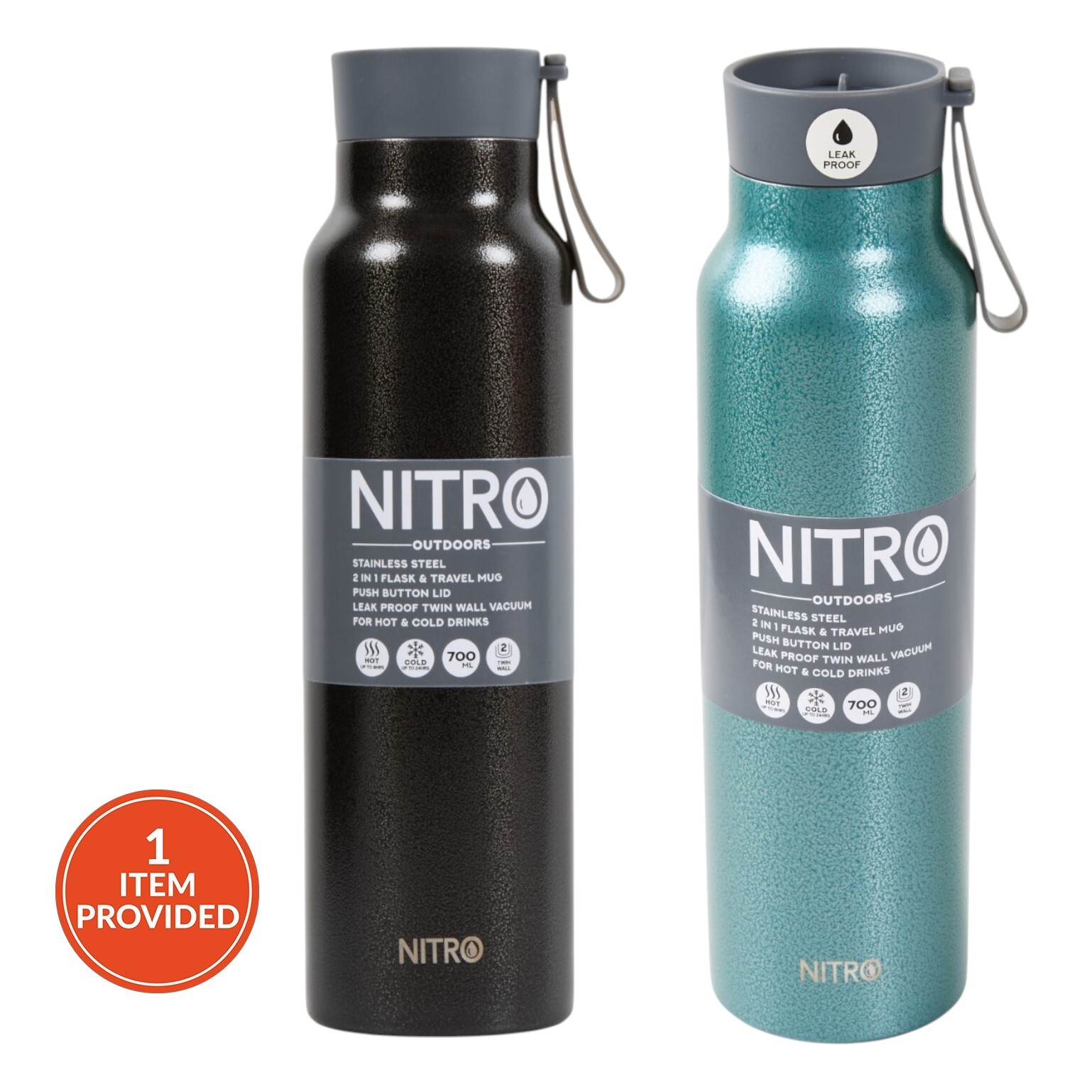 Nitro Stainless Steel Leakproof Bottle with Handle Image 1