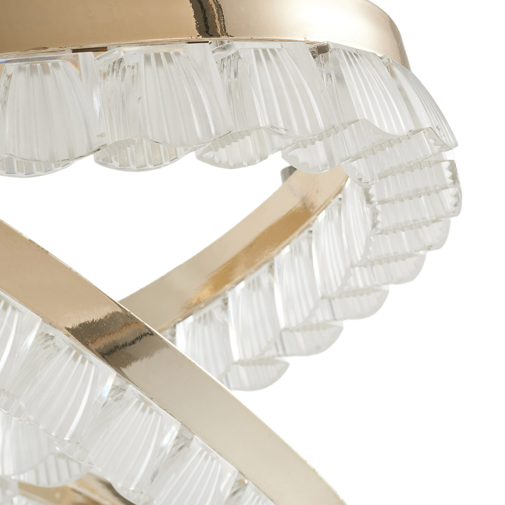 Living and Home Gold and Clear Interlocking Ring LED Pendant Light 60W Image 5
