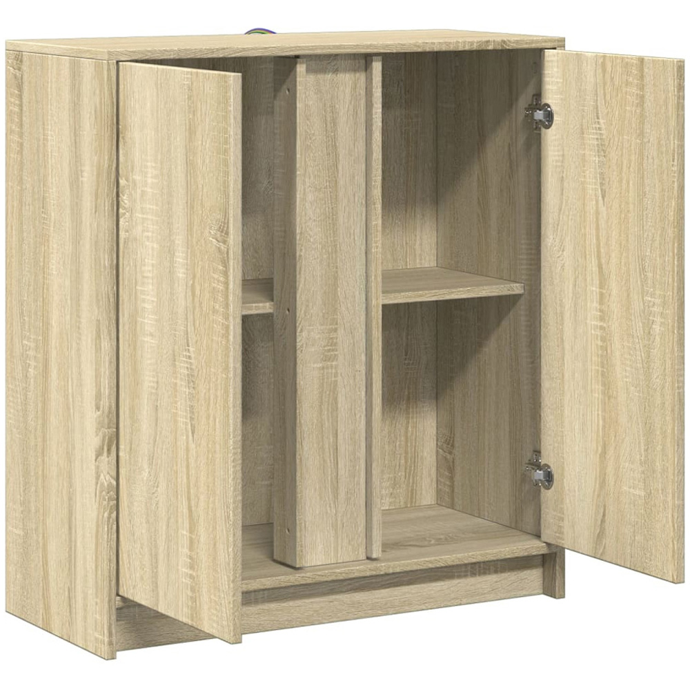 vidaXL 2 Door Sonoma Oak LED Sideboard Image 4