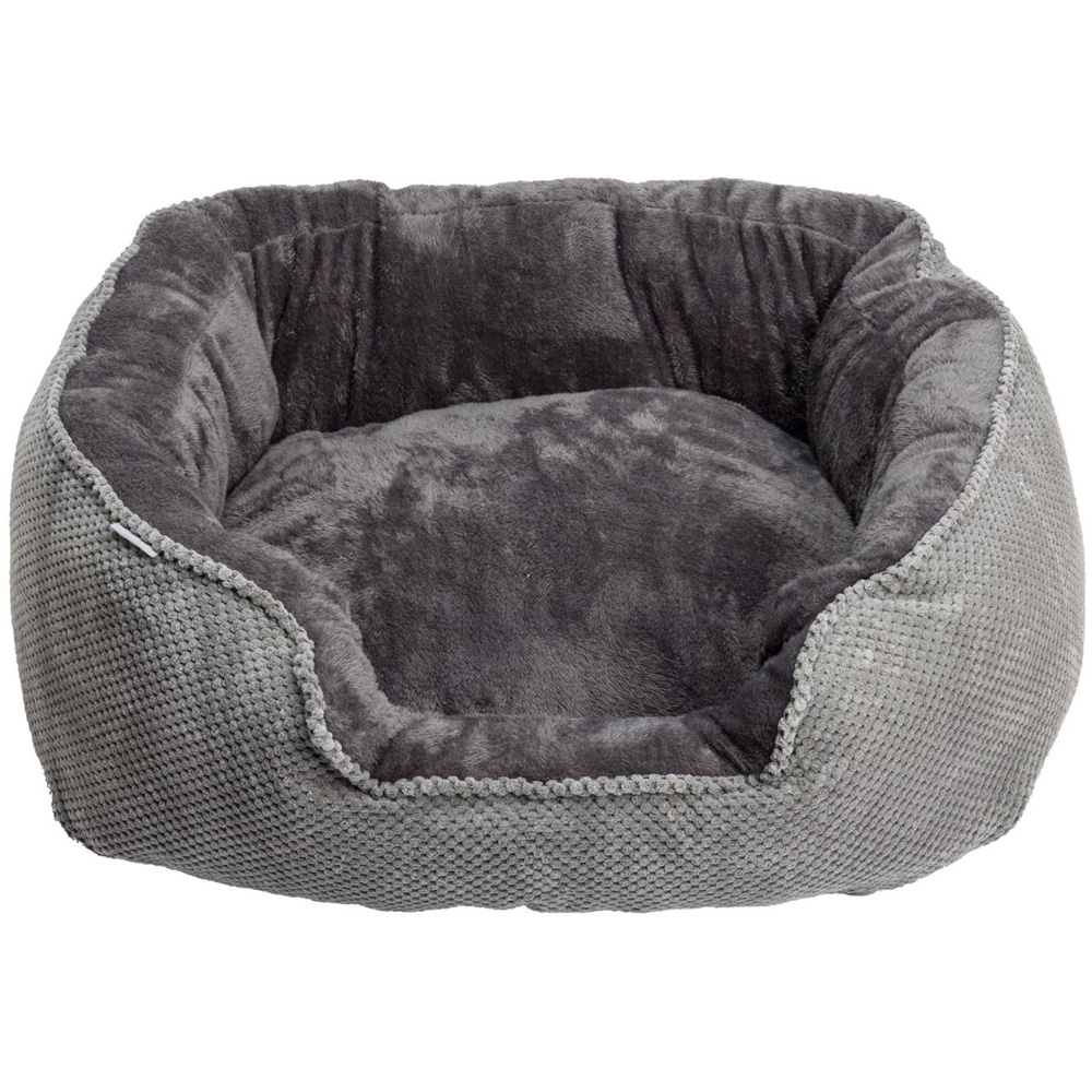 House of Paws Extra Large Grey Cord and Plush Rectangle Dog Bed Image 1