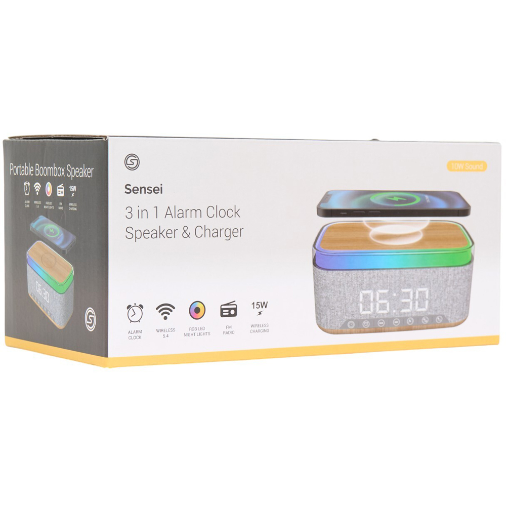 Sensei 3 in 1 Alarm Clock Speaker and Charger Image 2