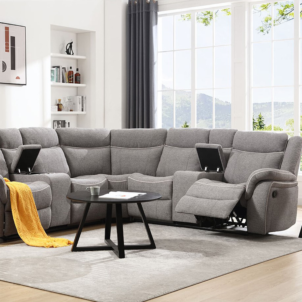 Sherford 5 Seater Grey Corner Sofa Image 5