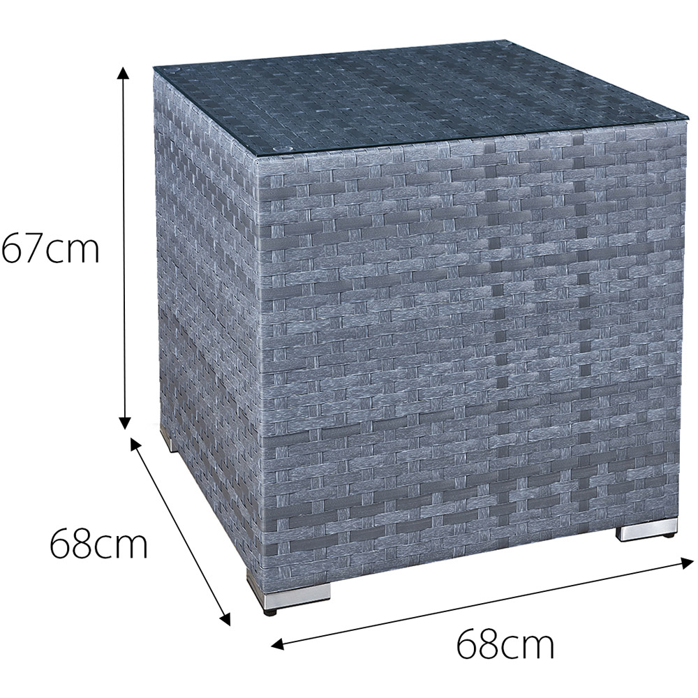 Oseasons Malta 9 Seater Ocean Grey Rattan Rising Firepit U-Shape Sofa Set with Footstool Image 6