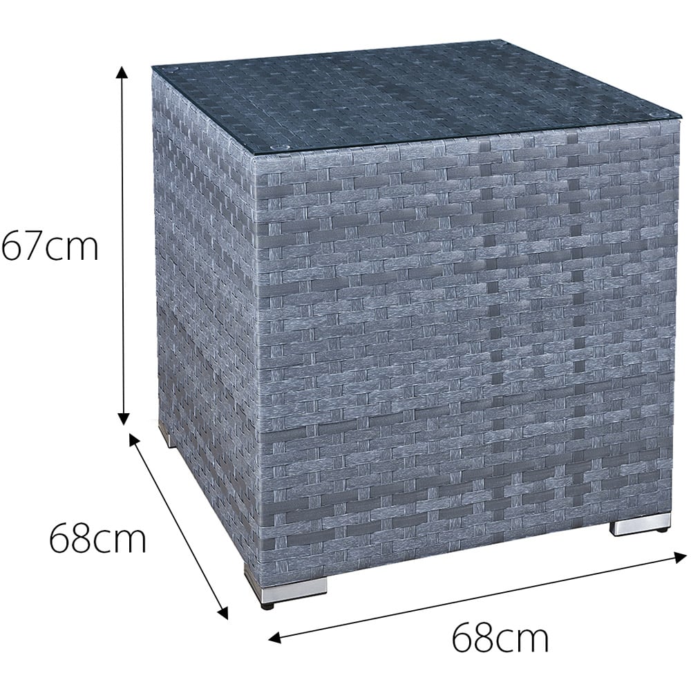 Oseasons Malta 10 Seater Ocean Grey Rattan Rising Firepit U-Shape Sofa Set with 2 Footstool Image 6