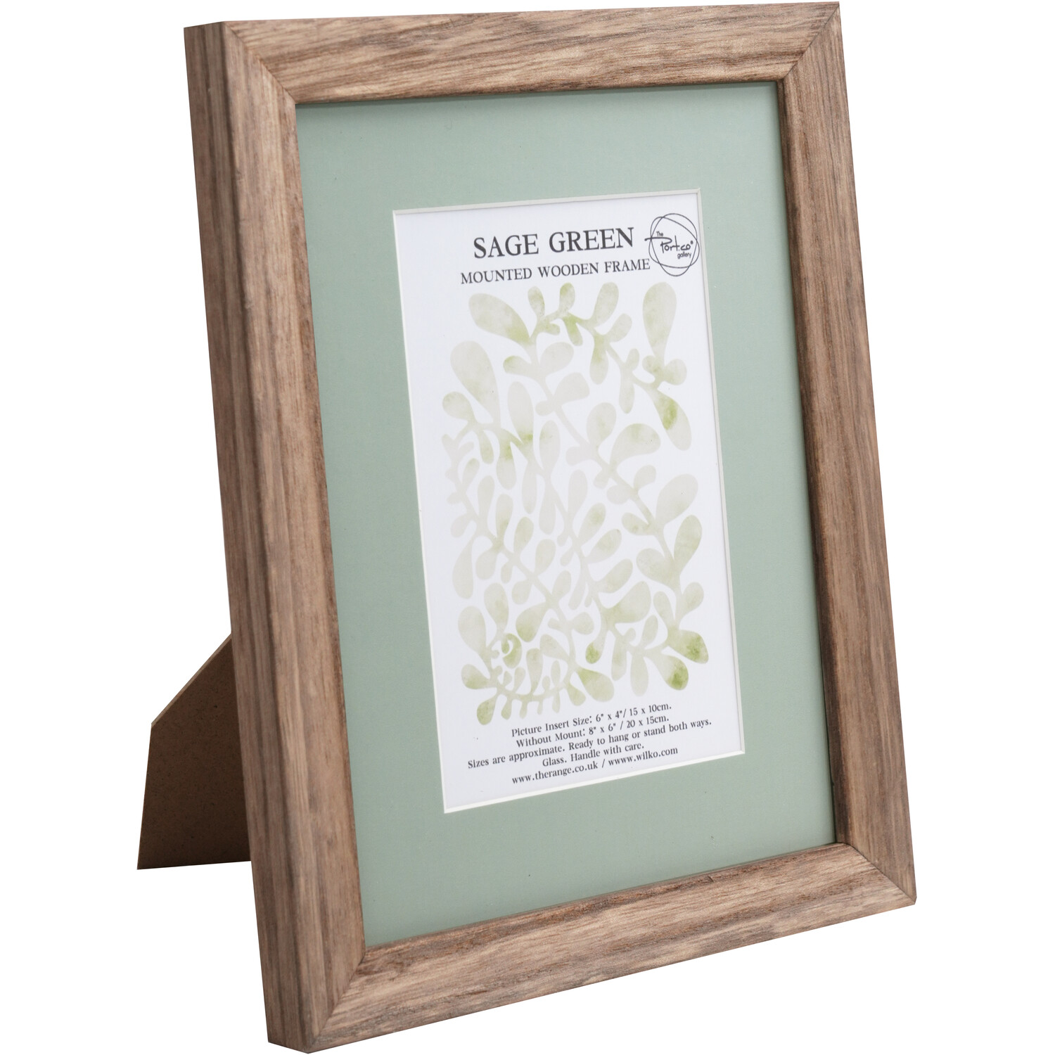 Sage Green Mounted Wooden Photo Frame Green 6 x 4in Image 2