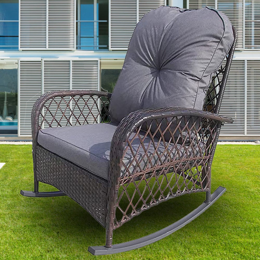Furniture One Wicker Garden Rocking Chair Image 1