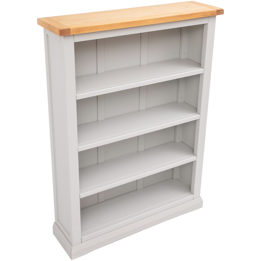 Loreo 4 Shelf Light Grey Wide Bookcase Image 4