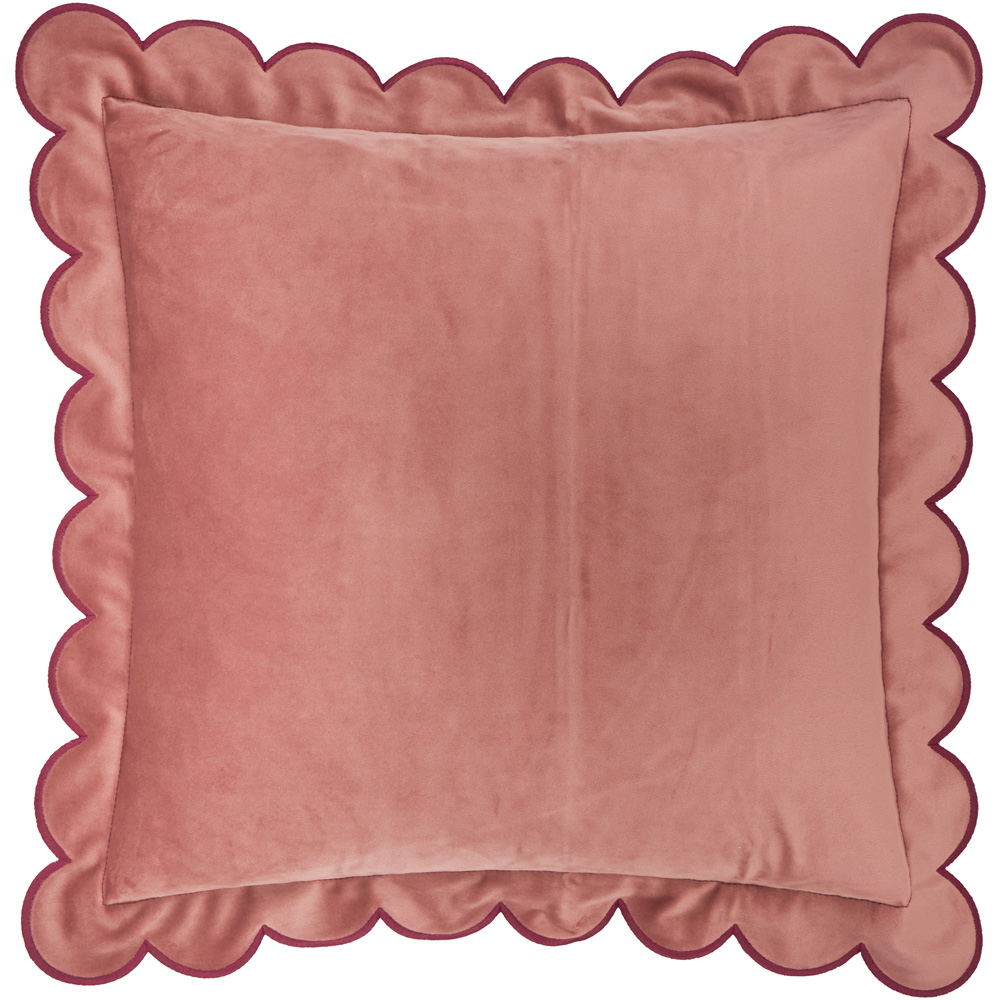 Furn Lil Scallop Slipper Burgundy Velvet Cushion 45 x 45cm Image 1
