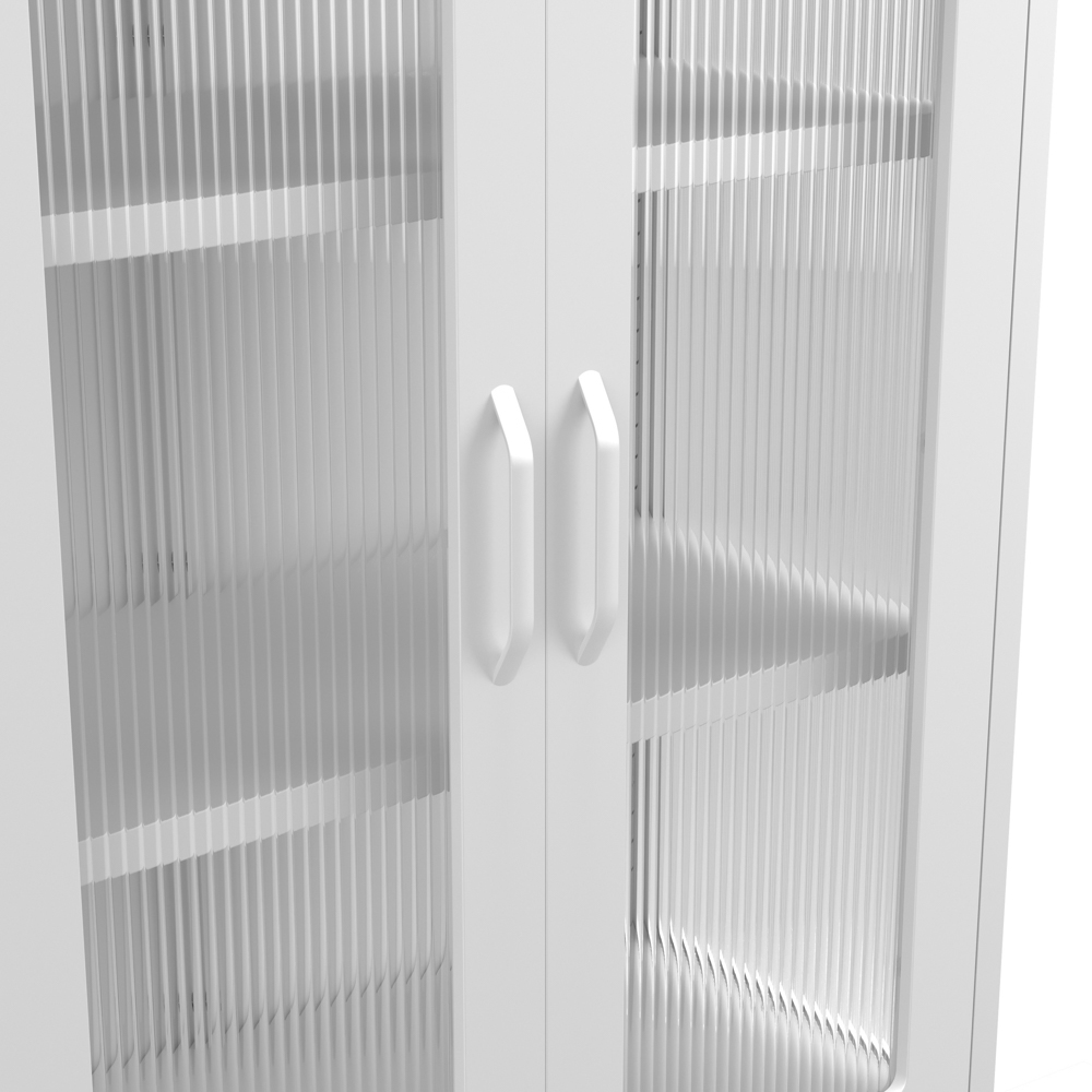 LPD Home Marsh 2 Door White Glass Display Cabinet Image 6