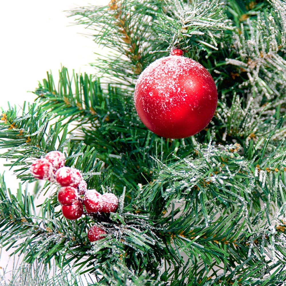 Best Artificial Red Frosted Christmas Garland 180cm Image 7