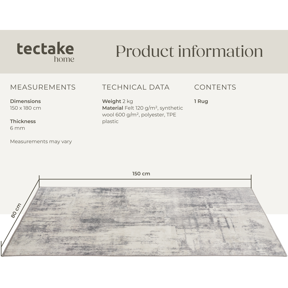 tectake Nadira Non Slip Washable Rug 150 x 80 x 0.6cm Image 8