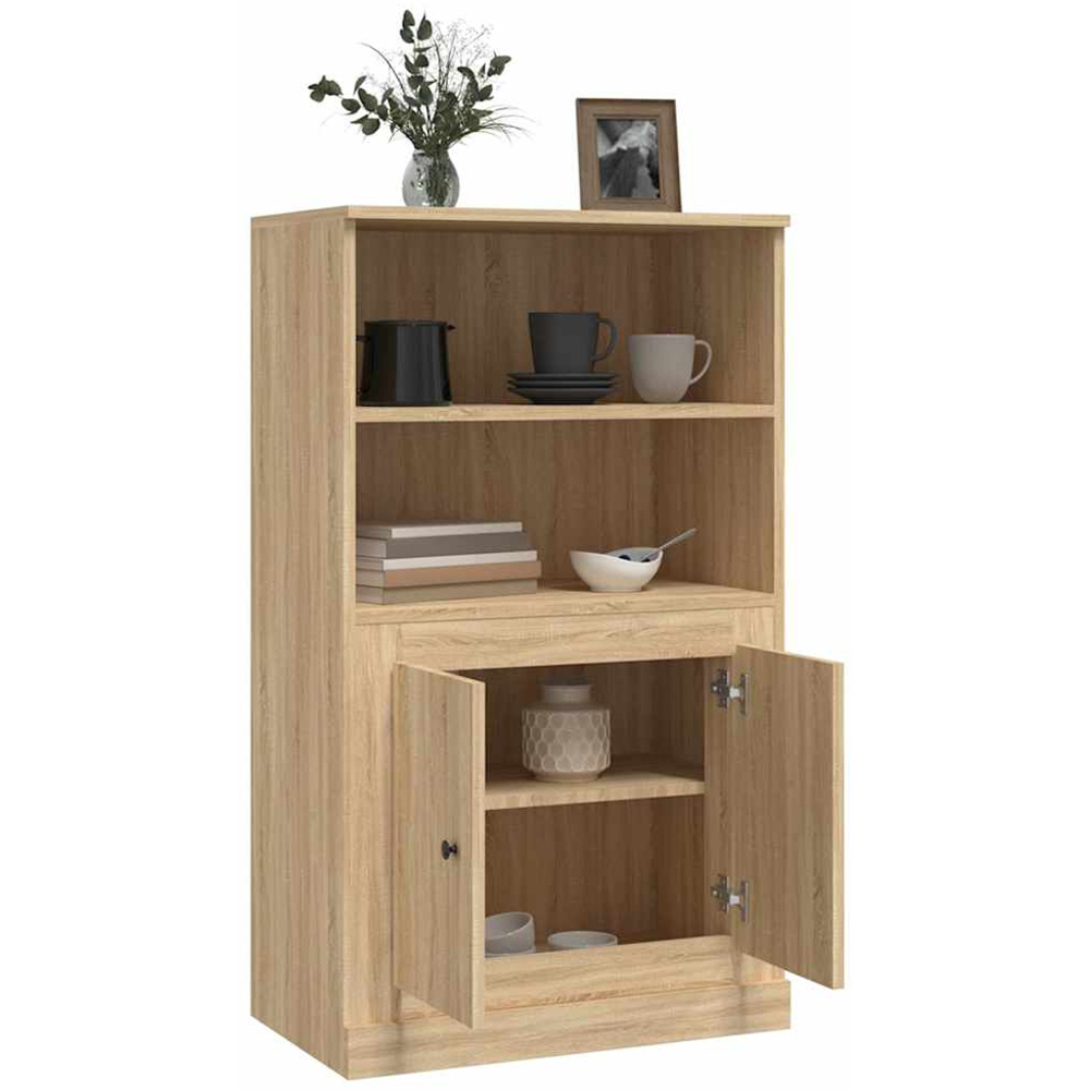 vidaXL 2 Door 2 Open Shelf Sonoma Oak Highboard Image 5