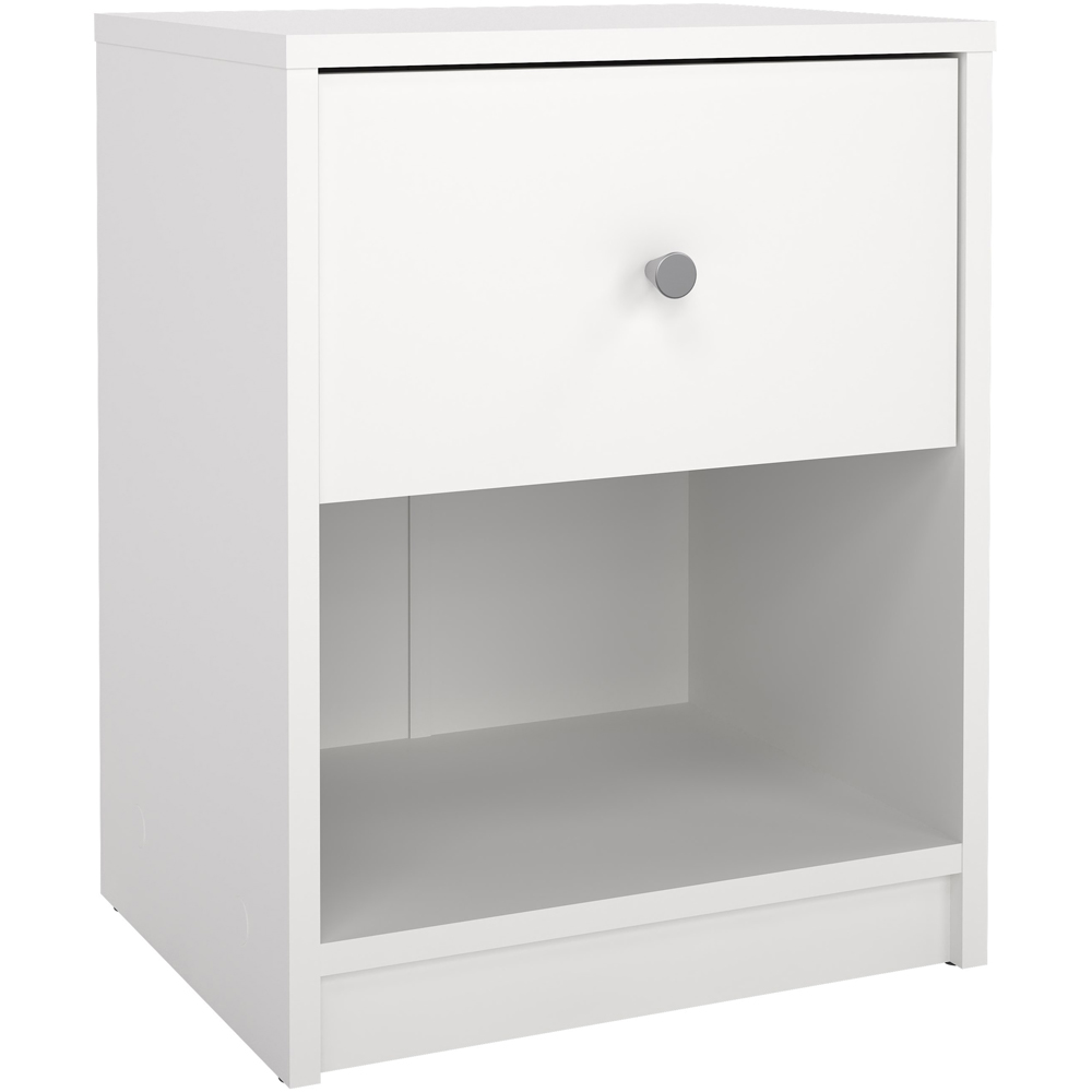 Furniture To Go May Single Drawer White Bedside Table Image 2