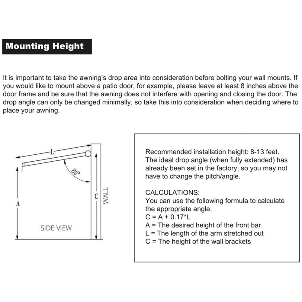 Jack Stonehouse Dark Grey Manual Retractable Awning 2.5 x 2m Image 7