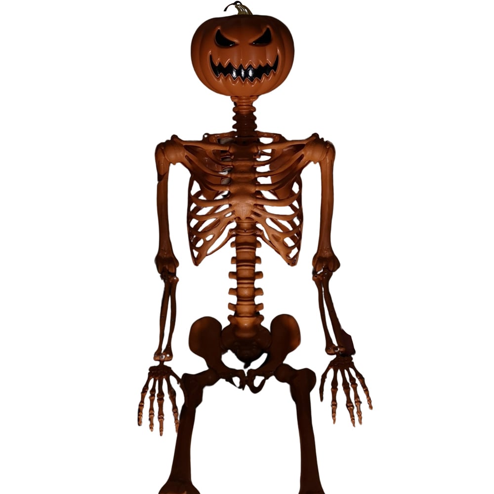 Samuel Alexander Posable Pumpkin Skeleton Halloween Decoration 5ft Image 1