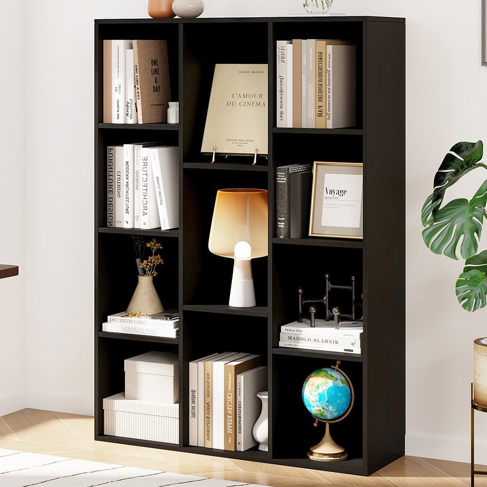 Costway 11 Cube Black Geometric Bookshelf Image 1