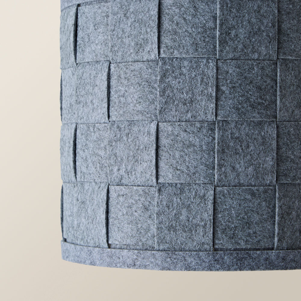 ValueLights Monza Grey Felt Weave Small Drum Shade Image 4