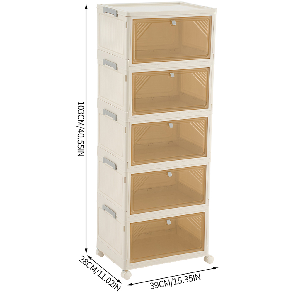 Living and Home 5 Tier Plastic Hallway Shoe Cabinet Image 8