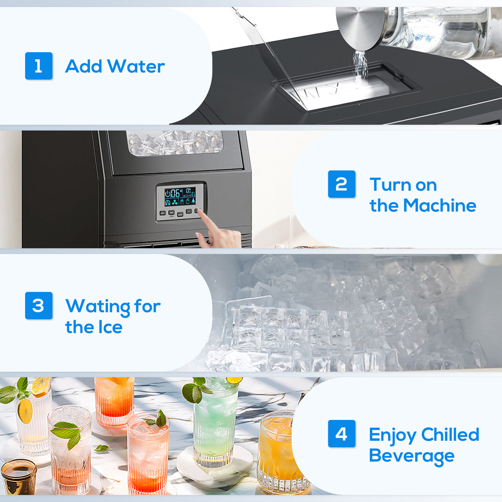 HOMCOM 800-254V70BK 30kg Ice Maker with 4kg Storage Image 3